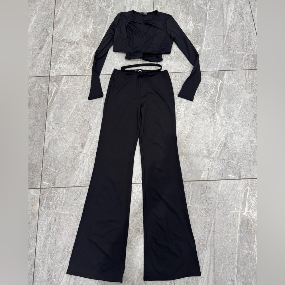 Fashion Nova Black Two-Piece Set